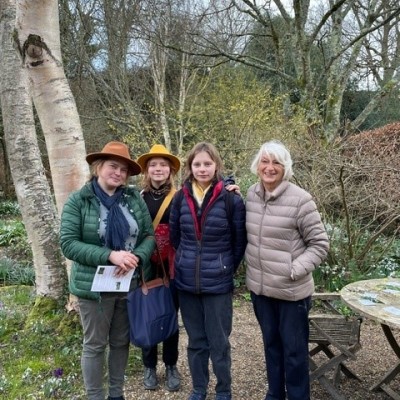 2024 February Student and EGS fan Oksana and her family from Ukraine visit Rosemary's garden