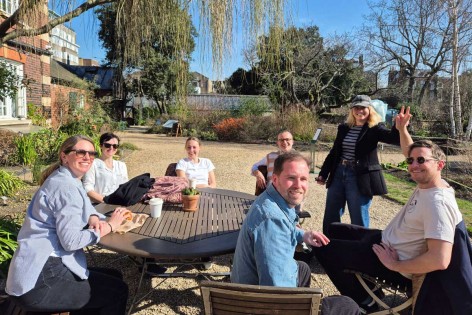 EGDD2025 students taking a break in the March sunshine at the Chelsea Physic Garden